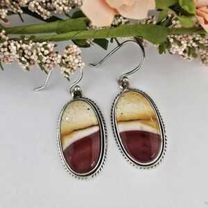 Mookaite Oval Sterling Silver Earrings